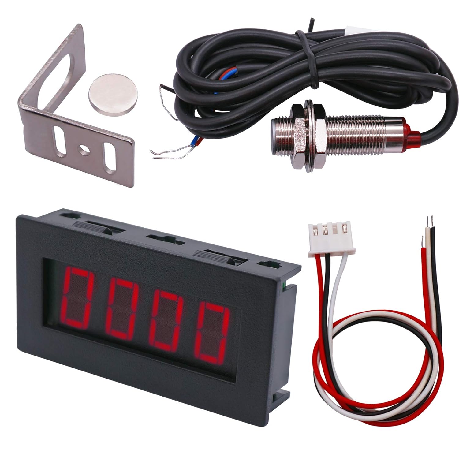 TWTADE&nbsp;4&nbsp;Digital&nbsp;Tachometer&nbsp;RPM&nbsp;Red&nbsp;LED&nbsp;&nbsp;with&nbsp;Wire&nbsp;+Magnet+Hall&nbsp;NPN&nbsp;Proximity&nbsp;Switch&nbsp;Sensor&nbsp;+Holder&nbsp;&nbsp;ZSB5JT-R