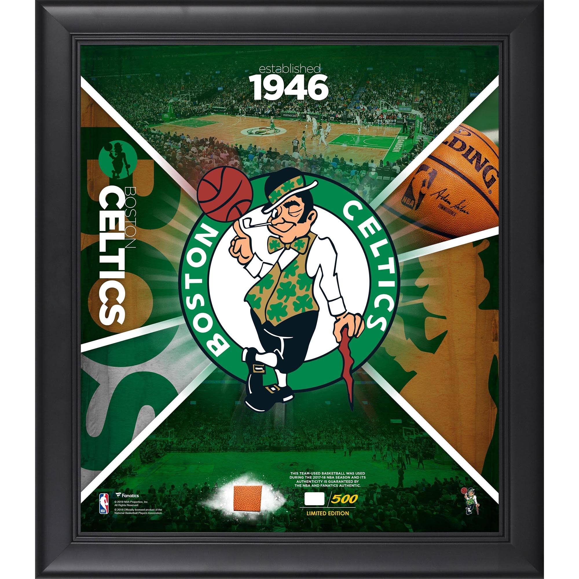 Boston Celtics Fanatics Authentic Framed 15x22 x 17x22 Team Impact Collage with A Piece of Game-Used Basketball - Limited Editio