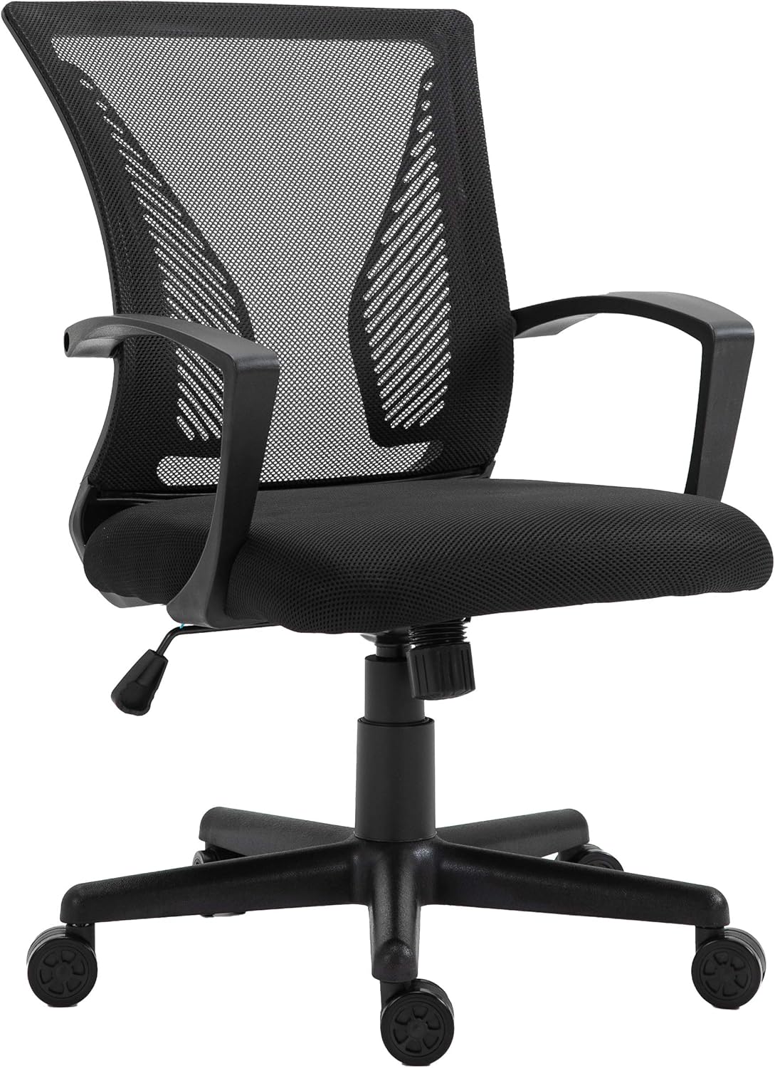 HALTER Desk Chair - Black Gaming Mesh Chair - Adjustable and Comfortable Ergonomic Chair with Armrests and Wing Lumbar Support - Ideal Gaming or Home Office Chair