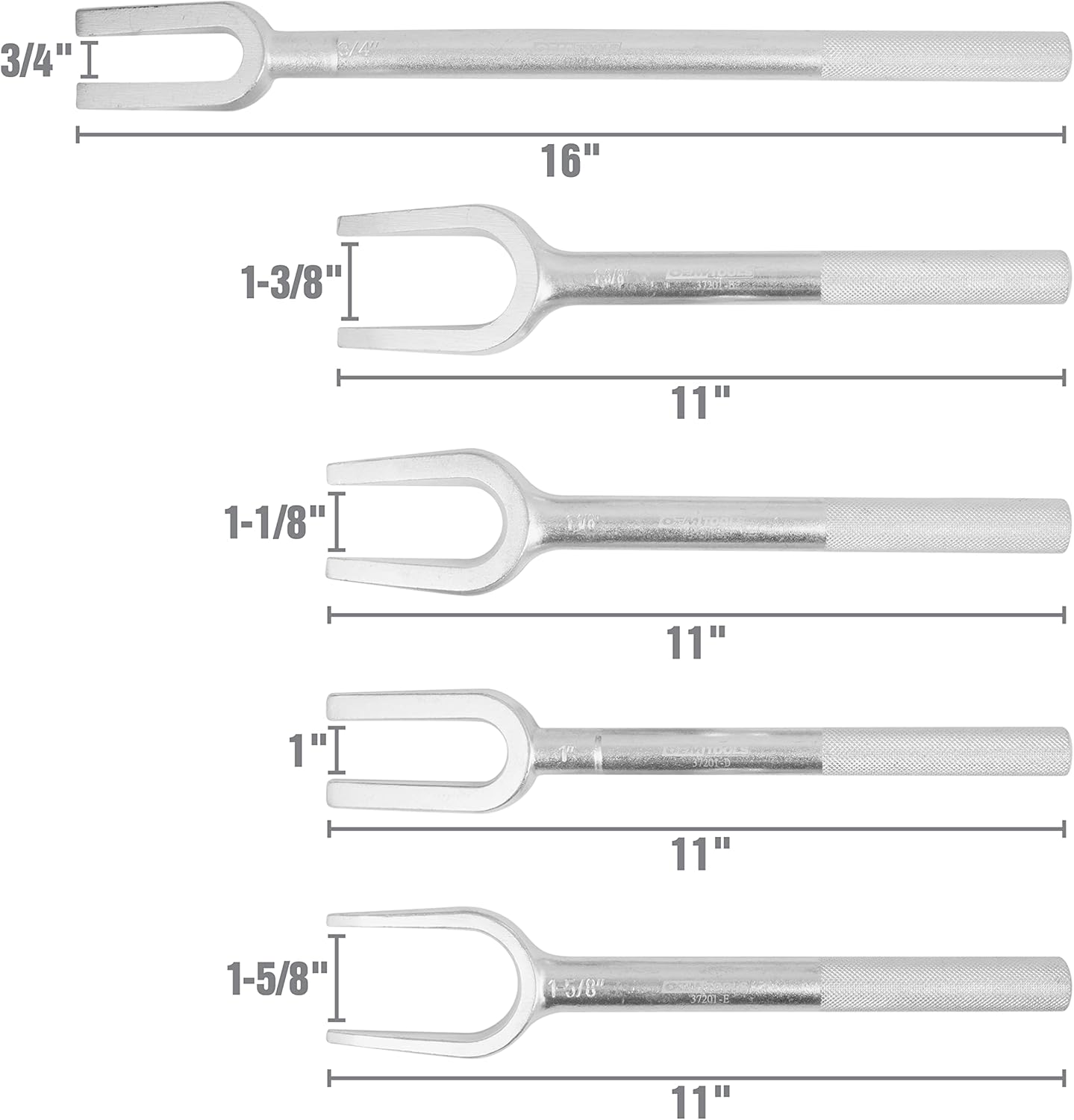OEMTOOLS 37201 Tie Rod/Ball Joint Separator Set, 5 Piece, Replace Tie Rod, Separate Ball Joints and Pitman Arms, Pickle Fork, Ball Joint Removal Tool