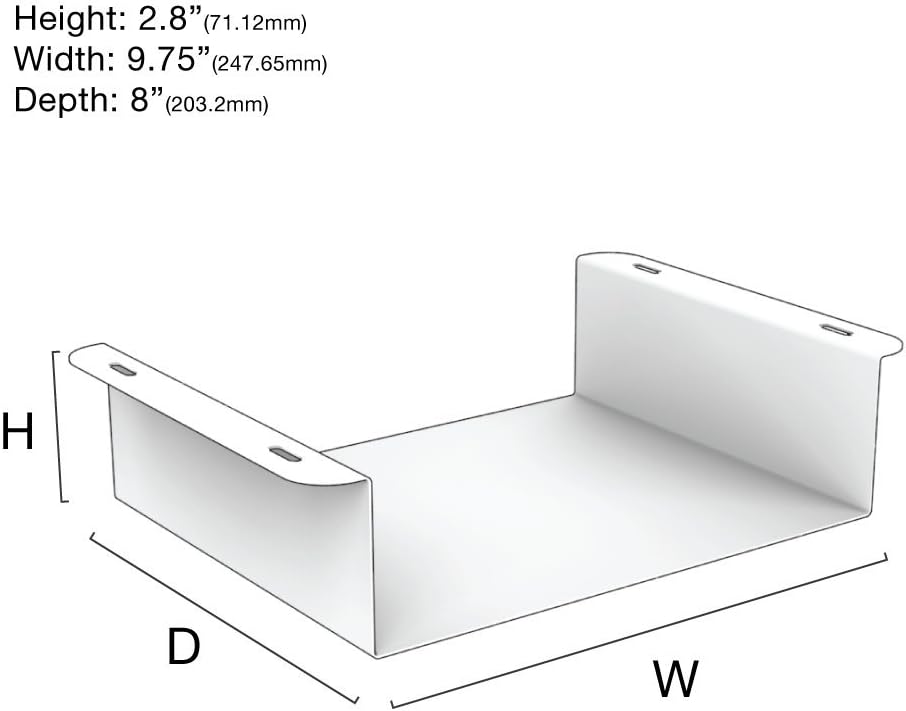 Oeveo Under Mount 139-9.75W x 2.8H x 8D | Under Desk Computer Mount for Computers | UCM-139 Pack of 2