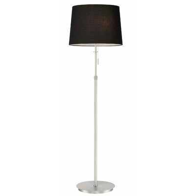 Shapiro 71x22 Floor Lamp Canora Grey Base Finish: Satin Nickel, Shade Color: Black