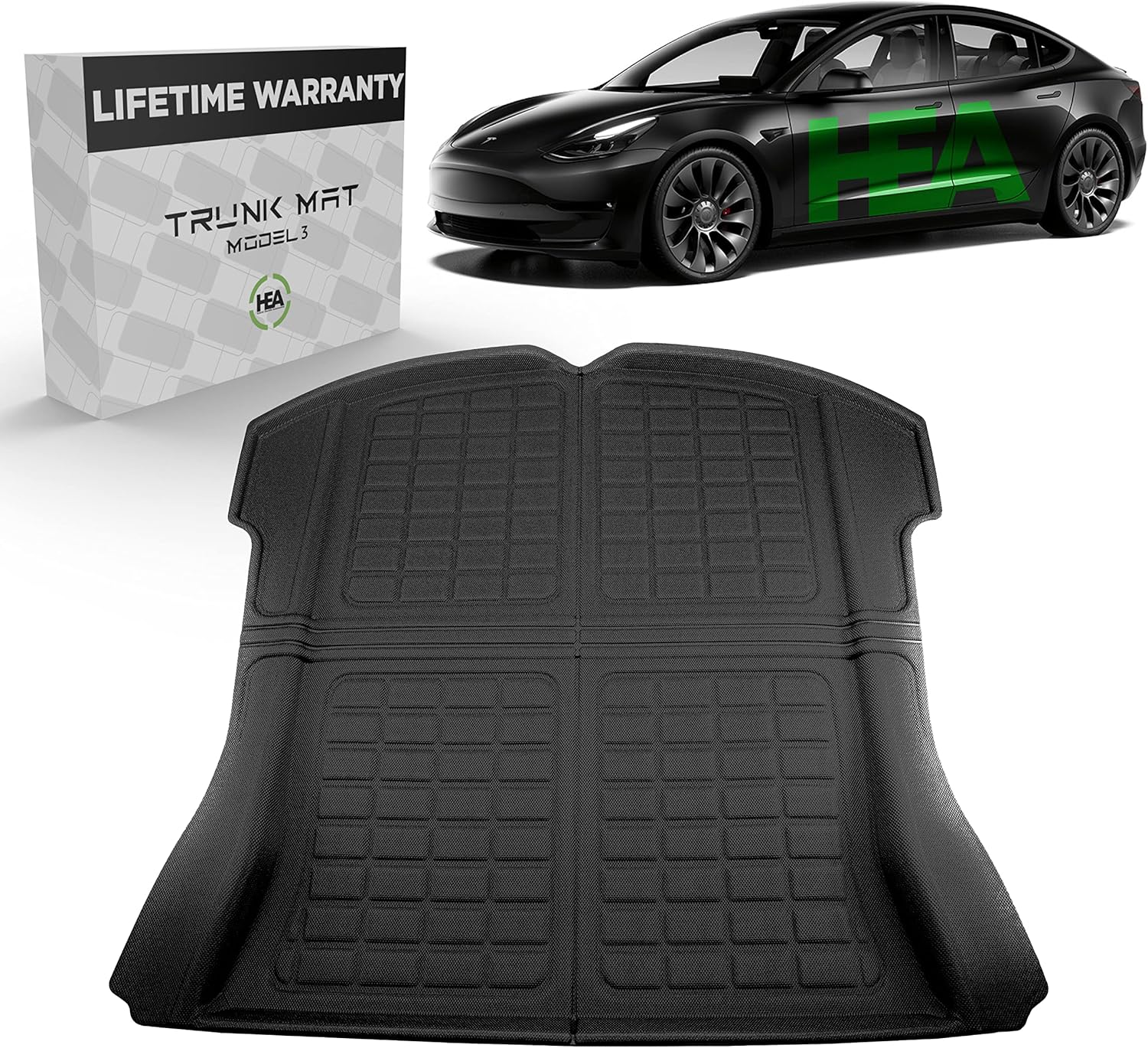#1 Tesla Model 3 Trunk Mat - Fits 2017 - 2022 Ultimate All Weather & All Season Waterproof 3D Floor Liner - Trunk Mat - Black Interior Accessories Without Logo (Trunk Mat)&hellip;&hellip;