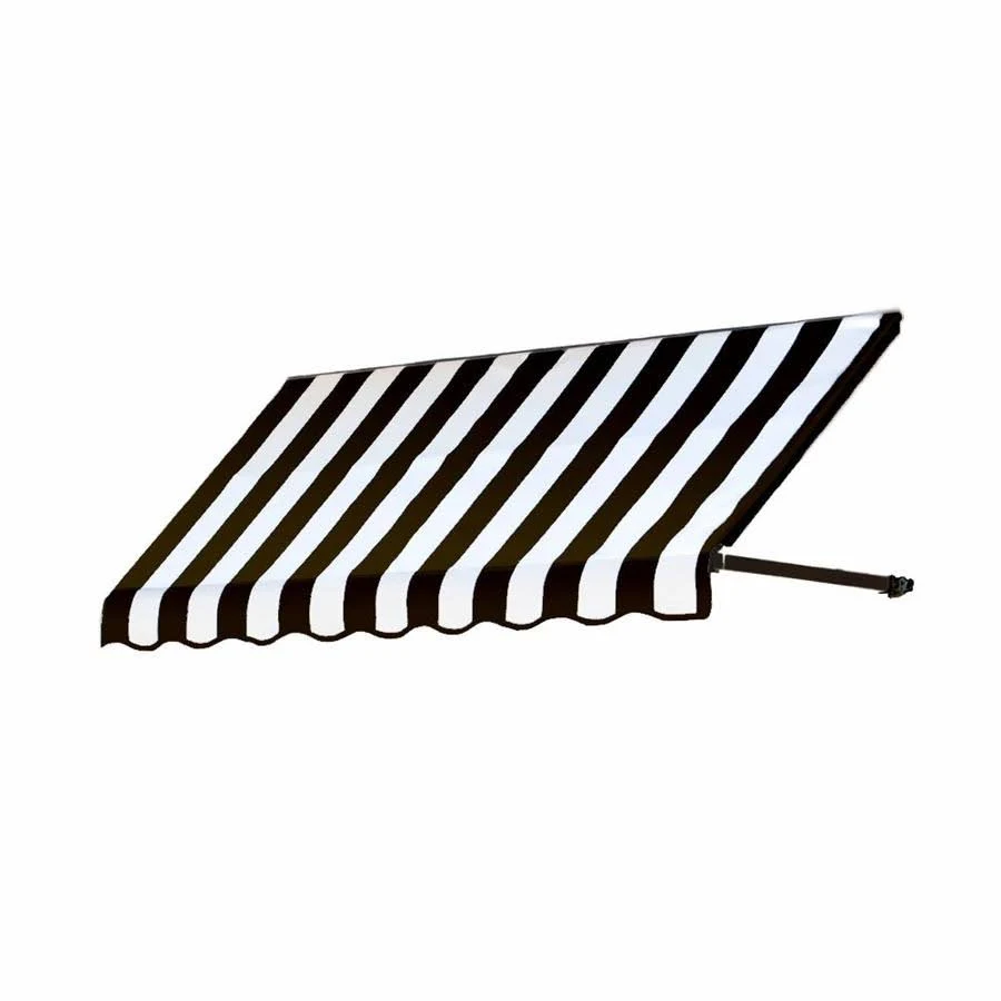 Awntech Dallas Retro 52.5-in Wide x 36-in Projection Black/White Striped Striped Open Slope Window/Door Fixed Awning | ER1836-L-