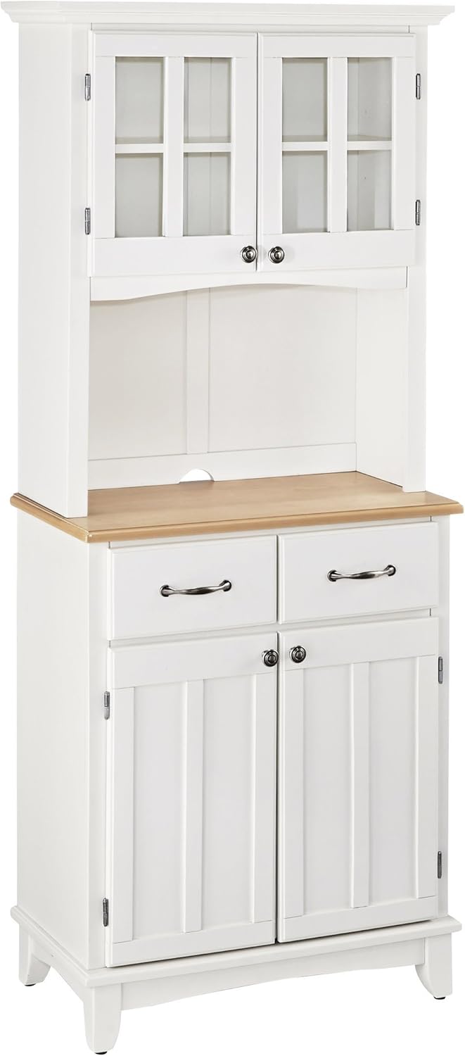 Home Styles Buffet of Buffets Black with 18-gauge Stainless Steel Top, Two Drawers, Two Wood Panel Doors, Brushed Steel Hardware, and Adjustable Shelf