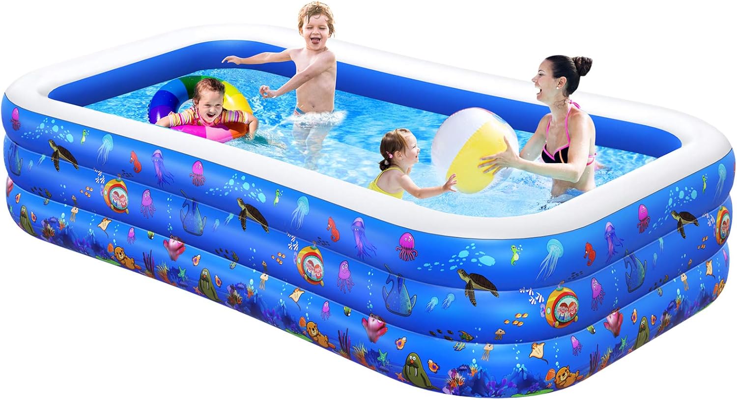 Inflatable Swimming Pool, Kiddie Pool, Family Lounge Pool for Kids, Adult, Infant, Toddlers, 120