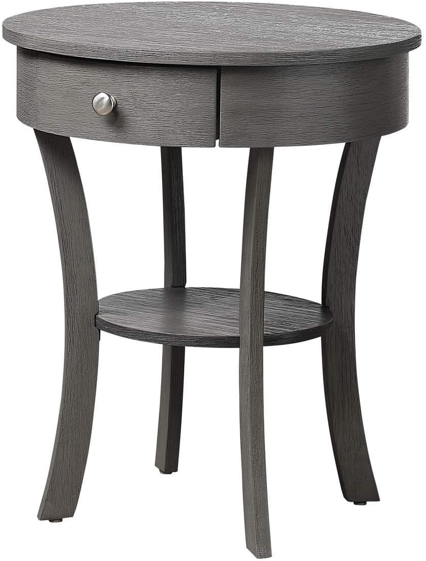 Convenience Concepts Classic Accents Schaffer End Table, Dark Gray Wirebrush Pack of 2