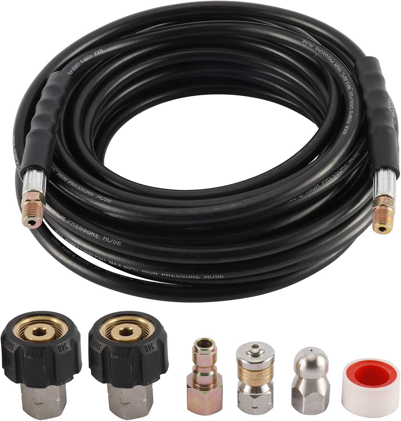 DasMarine Sewer Jetter Kit for Pressure Washer,1/4