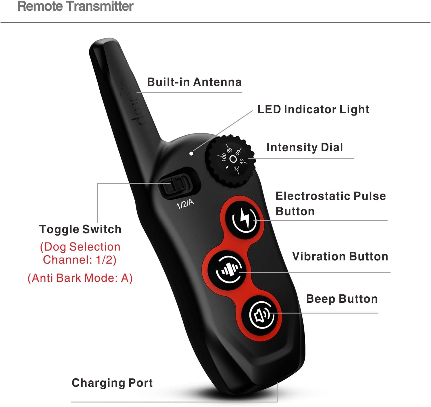 2 In 1 Dog Training Collar & Dog Bark Collar - Rechargeable Dog Remote Shock Collar w/3 Training Modes, Beep, Vibration, Shock, 100% Waterproof Training Collar, Up to 1300Ft Remote Range for 2 Dogs Pack of 2