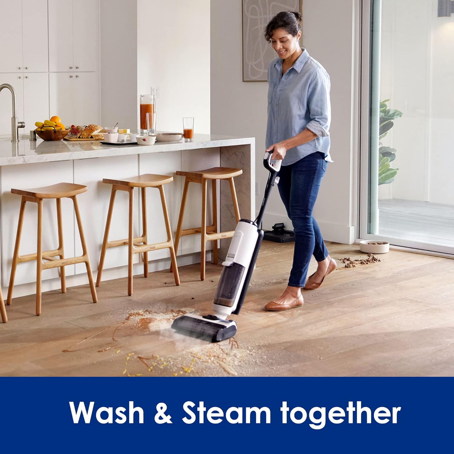 Tineco FLOOR ONE S5 Steam Cleaner Wet Dry Vacuum All-in-one, Smart Steam Mop for Hard Floors with Digital Display and Long Run Time, Hardwood Floor Cleaner Great for Sticky Messes