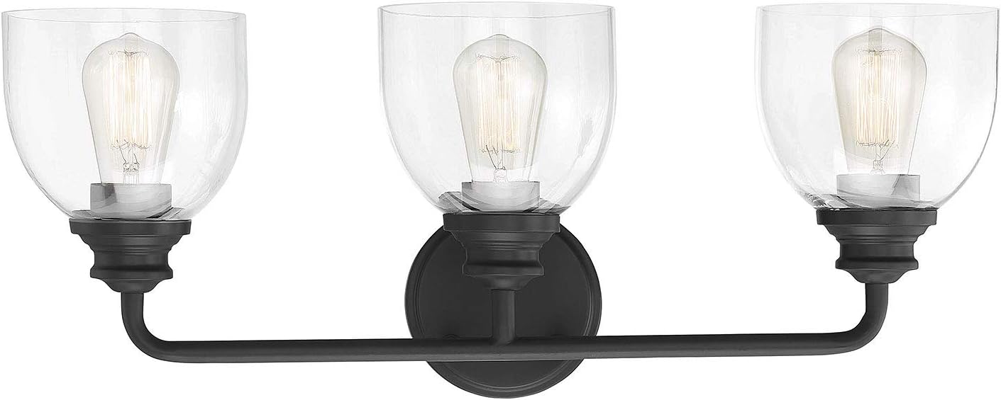 Savoy House 8-7205-3-BK Vale Black 3-Light Bathroom Vanity Light (24