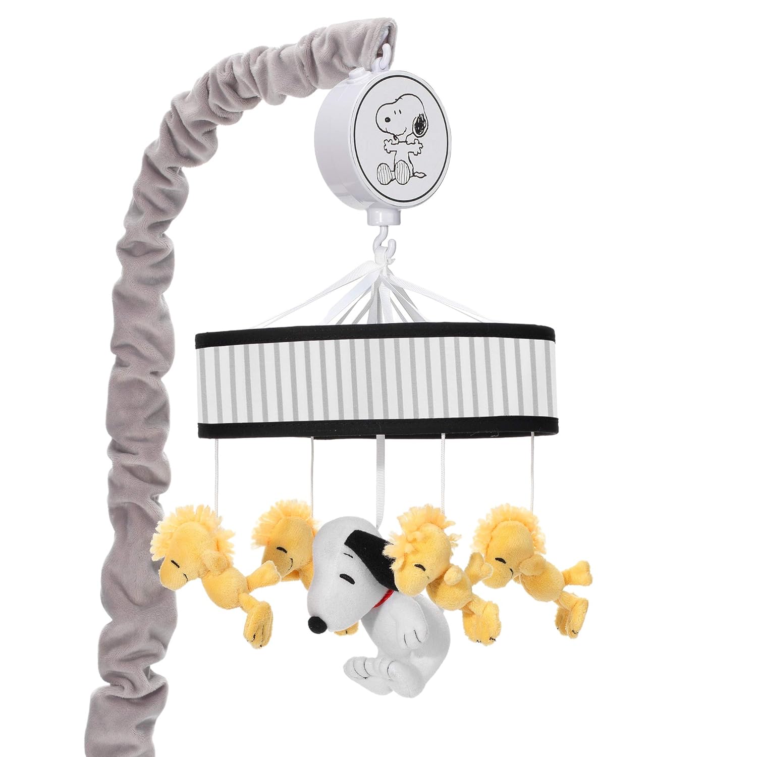 Lambs & Ivy Classic Snoopy Musical Baby Crib Mobile Soother Toy - Black/Yellow Pack of 2