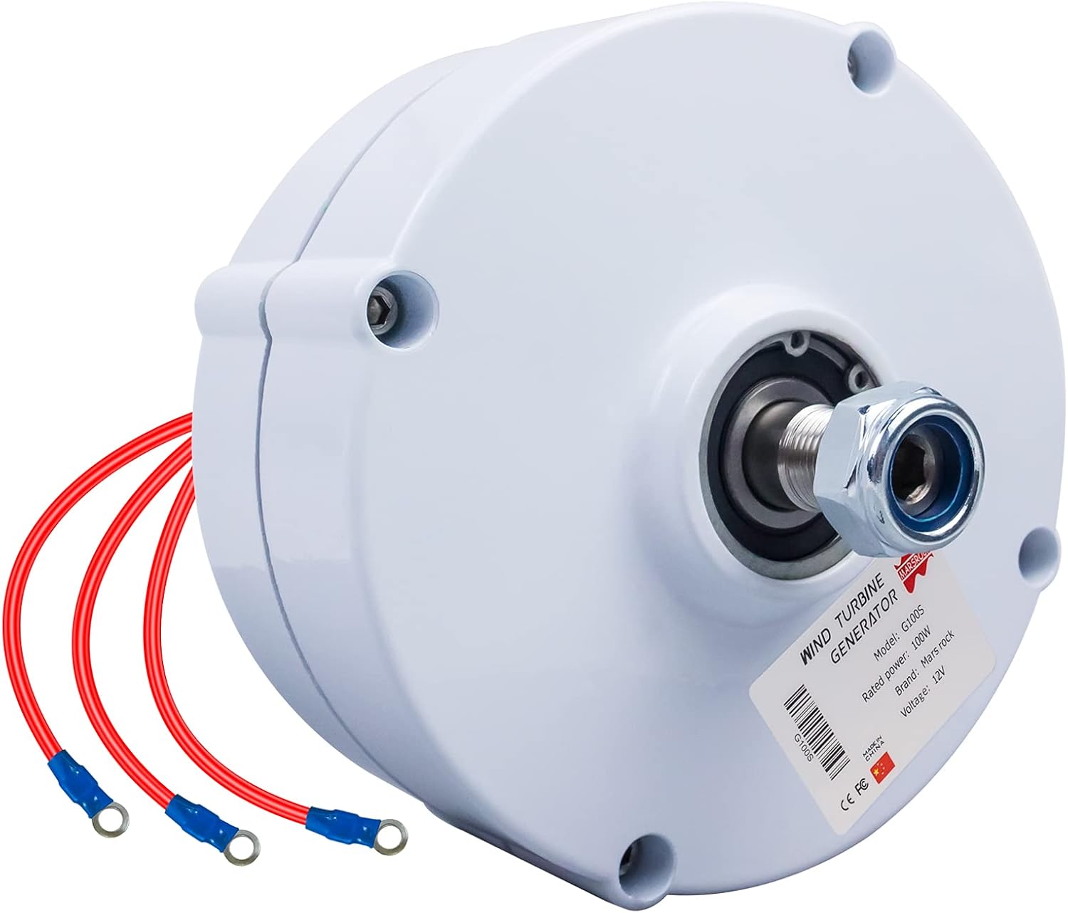 Marsrock 600r/m 100W 12V or 24V Permanent Magnet Generator AC Alternator for Vertical or Horizontal Wind Turbine 100W Wind Generator (12V)