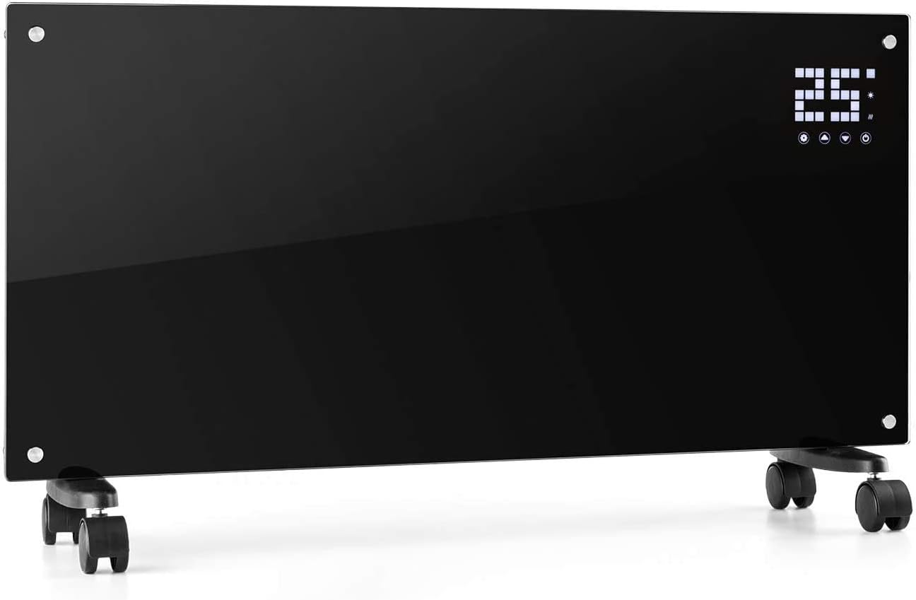 KLARSTEIN Bornholm Convection Panel Space Heater, 1500 Watt, Warms up to 400 sq ft, Freestanding or Easy Wall Mount, LED Display, ECO Mode, Overheating Protection, Adjustable Programs, Child Lock, White