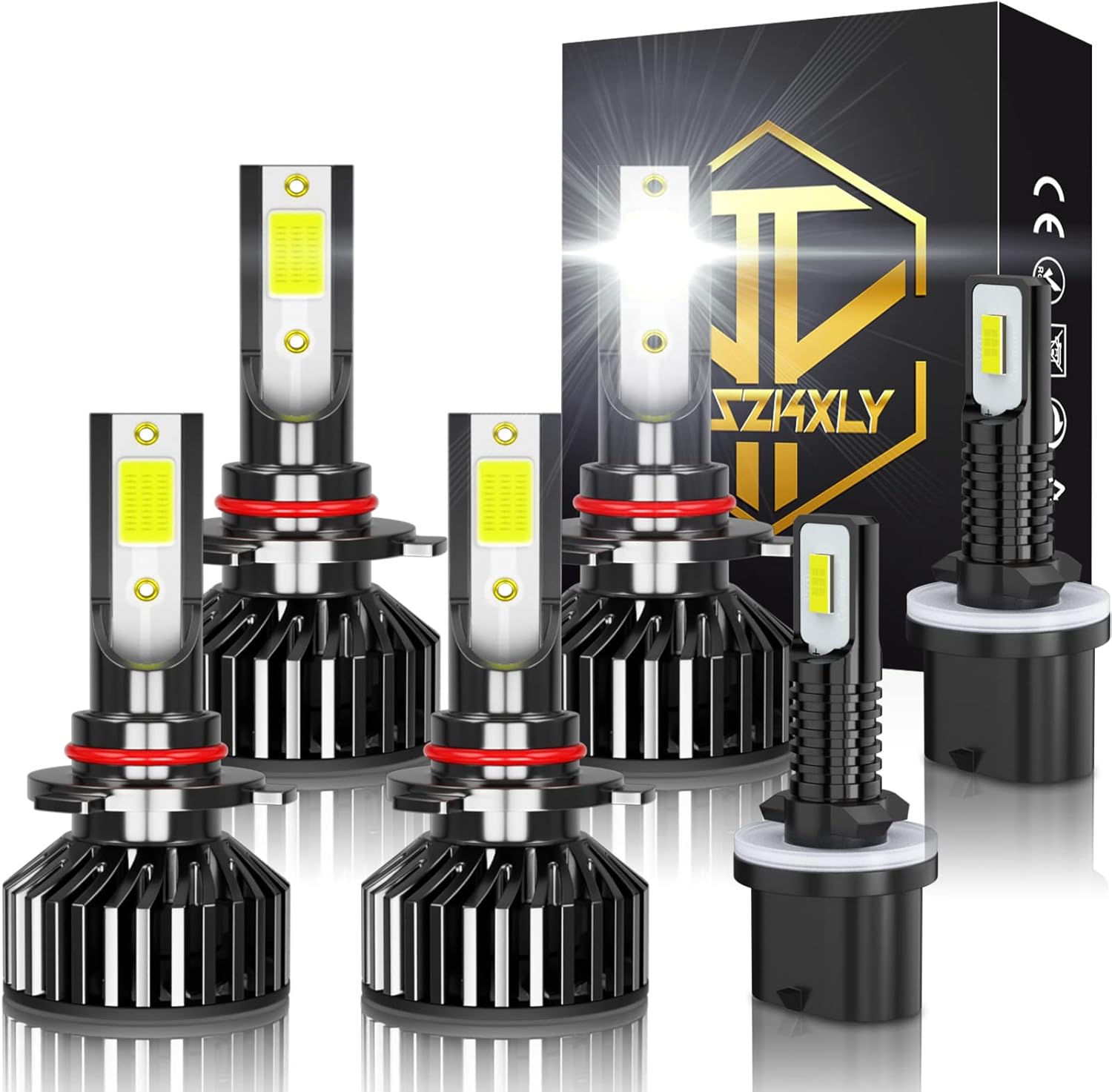 For 1998 1999 2000 2001 2002 2003 Chevrolet S10 LED Headlight Bulbs, 9005 High Beam 9006 Low Beam 880 Fog Light, Combo 6 Pack