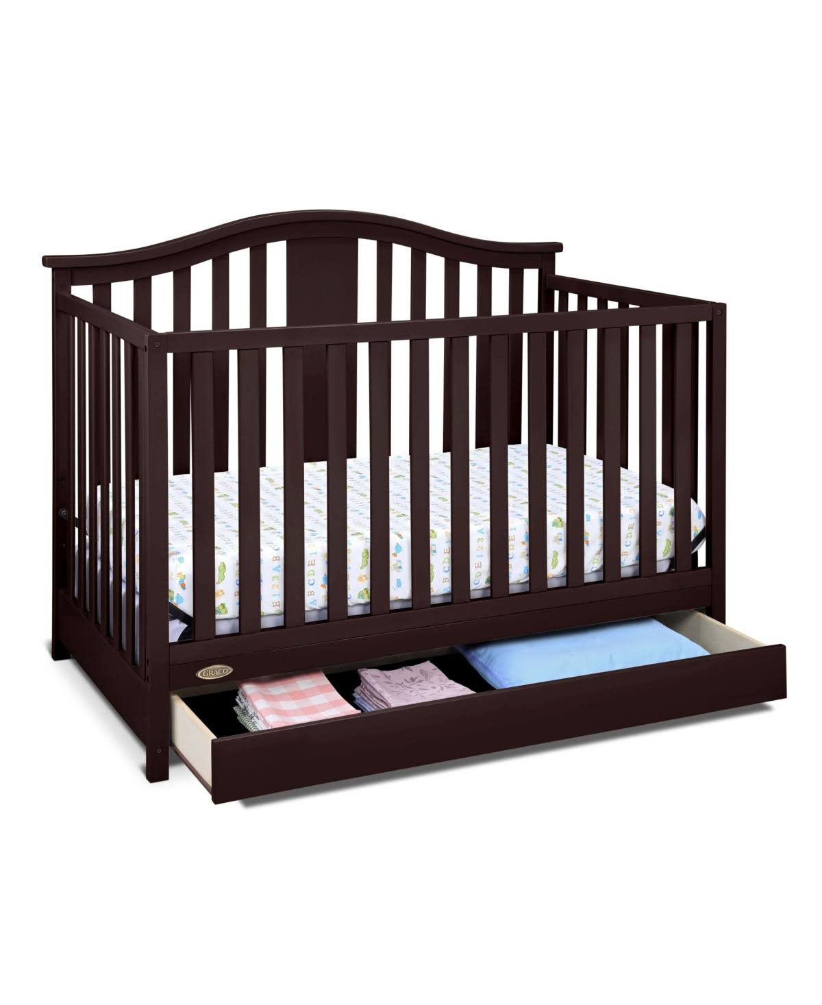 Graco Solano 4 in 1 Convertible Crib with Drawer Espresso