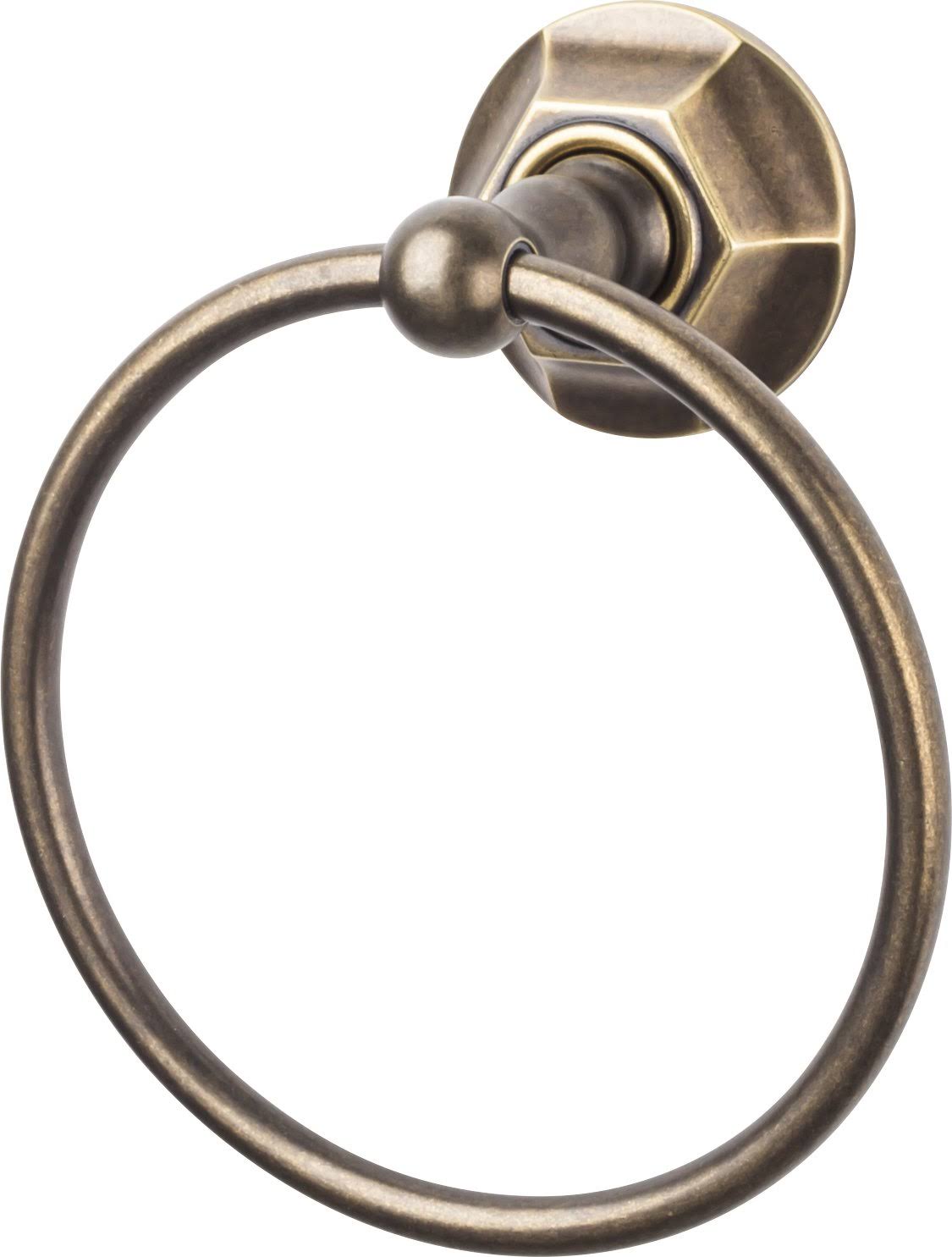 Top Knobs ED5GBZB Edwardian Bath Ring - German Bronze - Hex Backplate