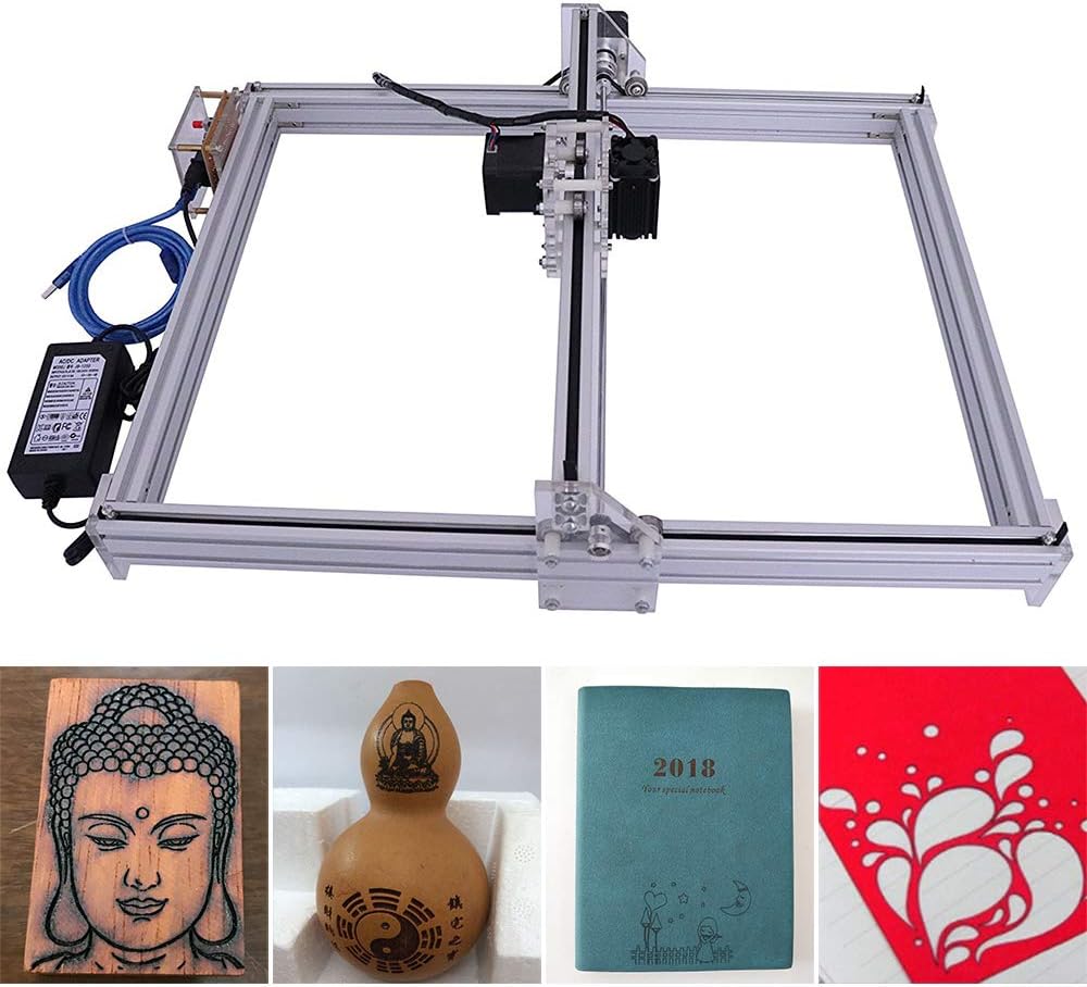 DIY CNC Engraver Kits Wood Carving Engraving Cutting Machine Desktop Printer Logo Picture Marking, 40x50cm,2 Axis (2500MW)