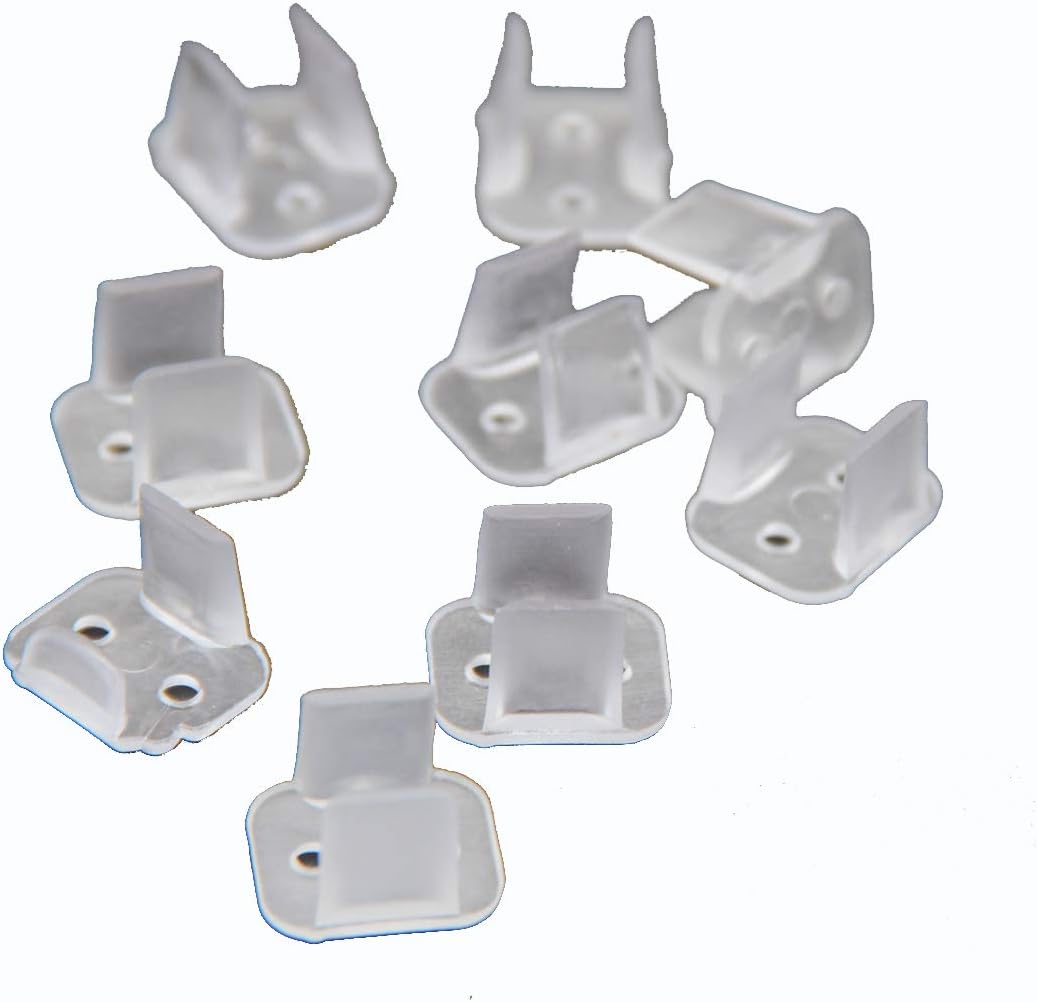 99 Lighting 200 Pieces LED Neon Mounting Clips,Install Fittings Clips,Fixing Clips Accessories for 6mm 6x12mm Silicone led neon Flex Strip Lighting,Make The neon Signs (6mm)