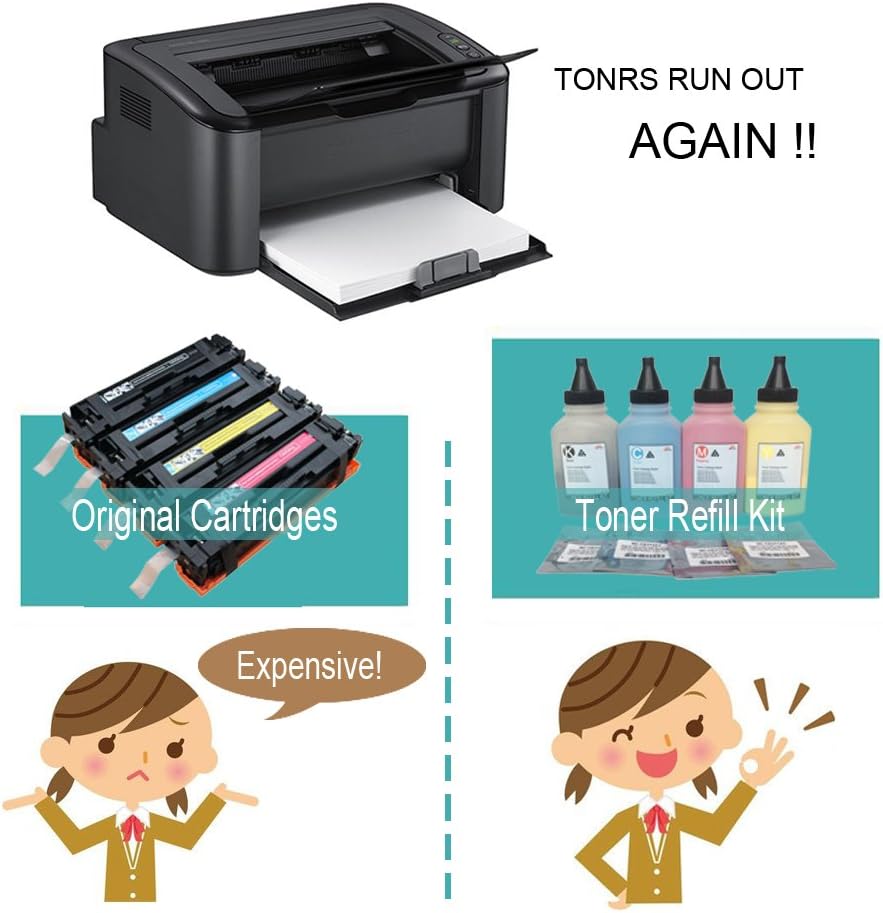 Misee Toner Refill kit Compatible for HP 410A 410X cf410A Used with Pro M452dw M452dn M452nw M477fnw M477fdn M477fdw M477 M452 4-Pack(with Tools) Pack of 2