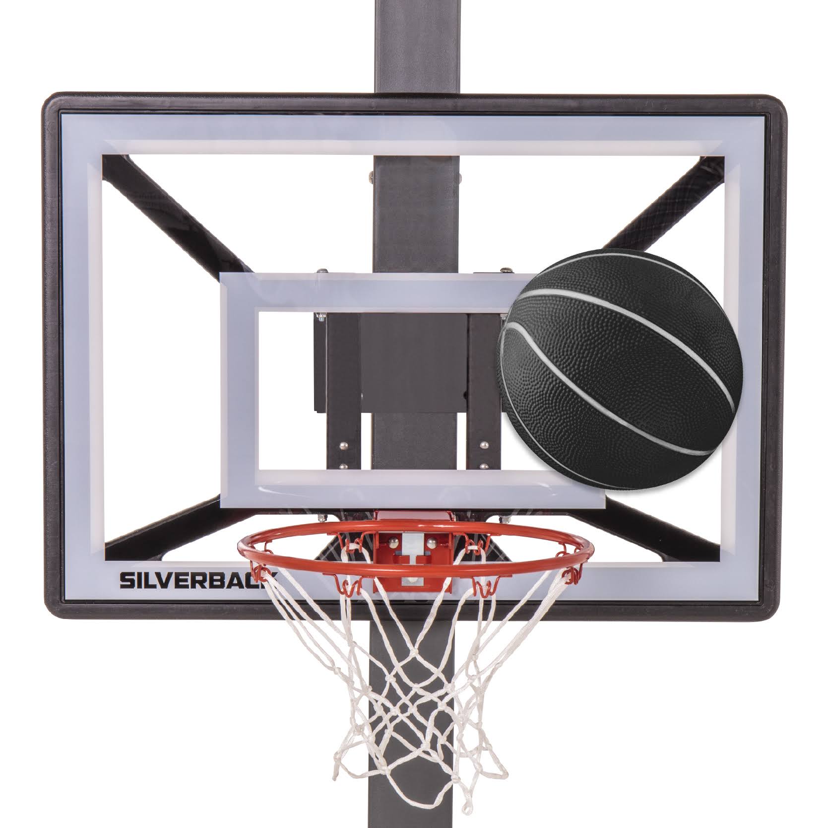 Silverback Junior Youth 33 inch Basketball Hoop with Lock N Rock Mounting Technology Mounts to Round and Vertical Poles