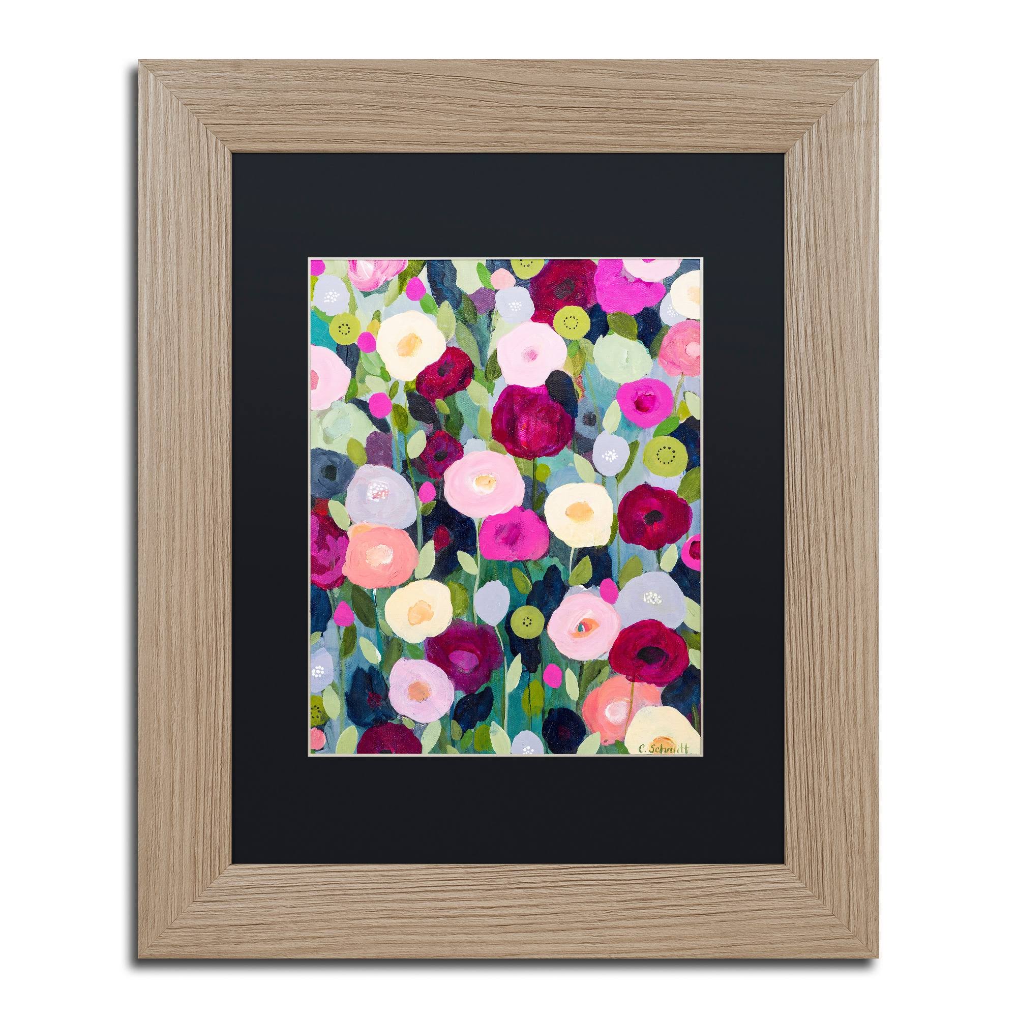 Trademark Fine Art Night Garden by Carrie Schmitt, Black Matte, Birch Frame 16x20-Inch
