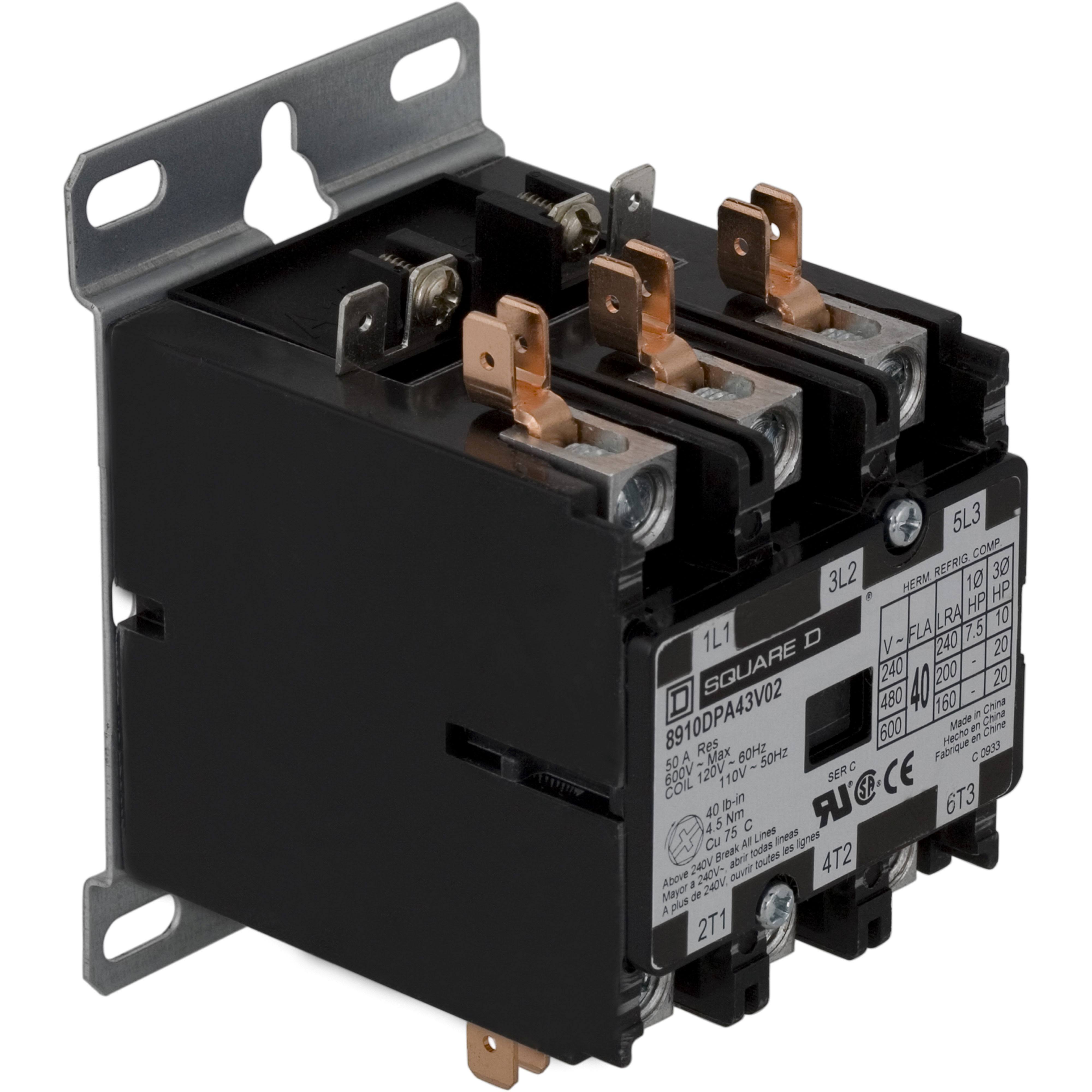 Square D 8910DPA43V02Y181 Definite Purpose Contactor,3 Poles