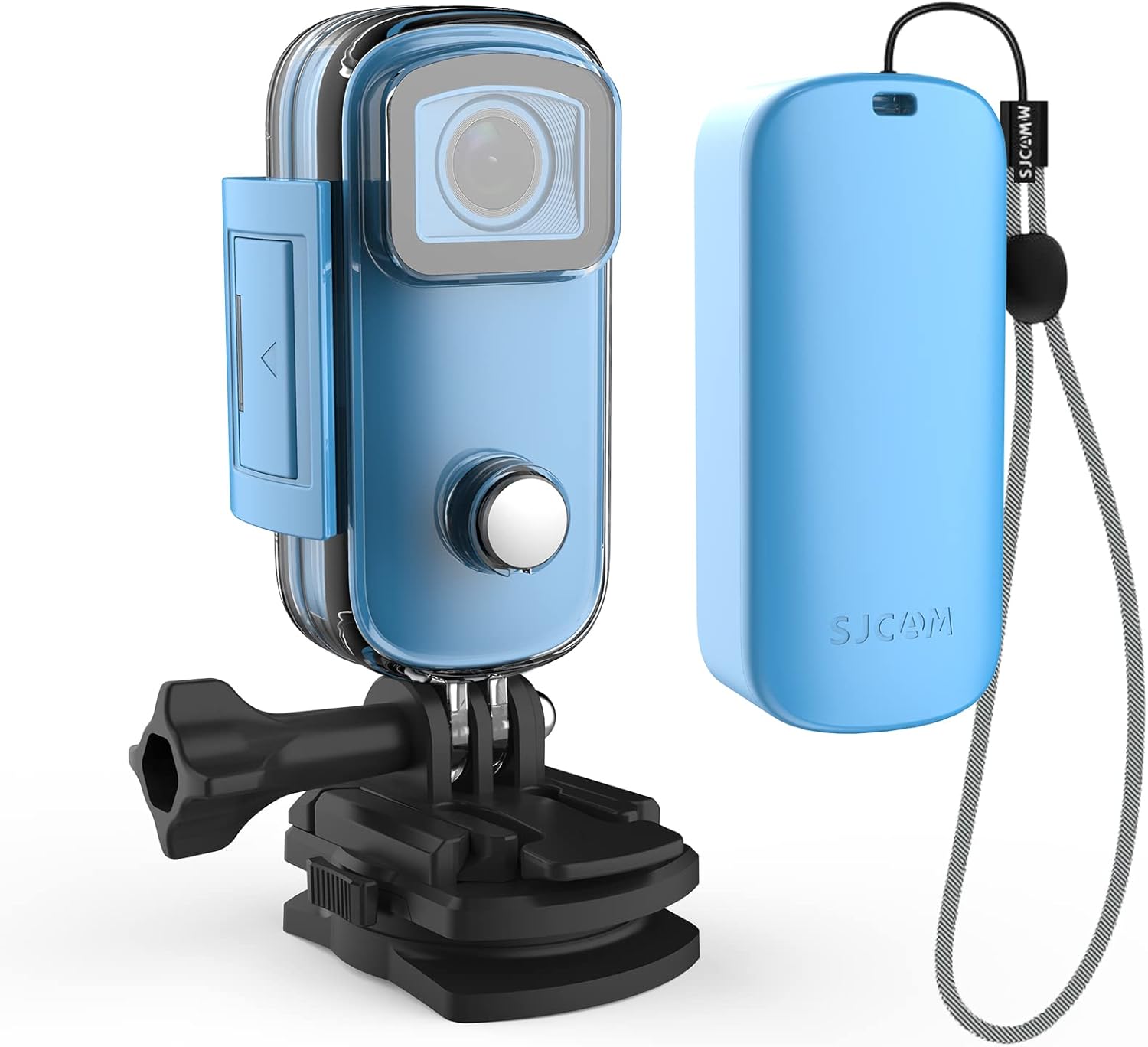 SJCAM C100 Mini Waterproof Action Camera, 15MP Photos, 1080P Small Video Cameras for Vlogging, Webcam, 98ft Underwater Cameras for Snorkeling (White) Pack of 2