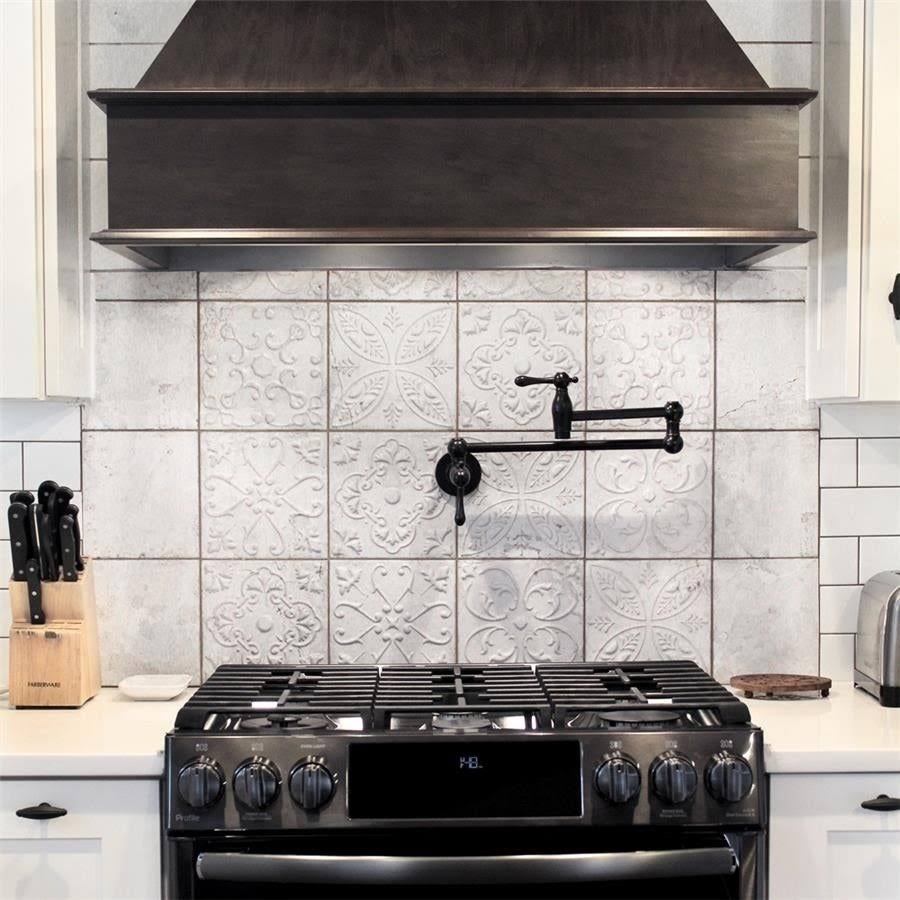 SomerTile Aeon Ceramic Wall Tile, White Ornato - 21 pack