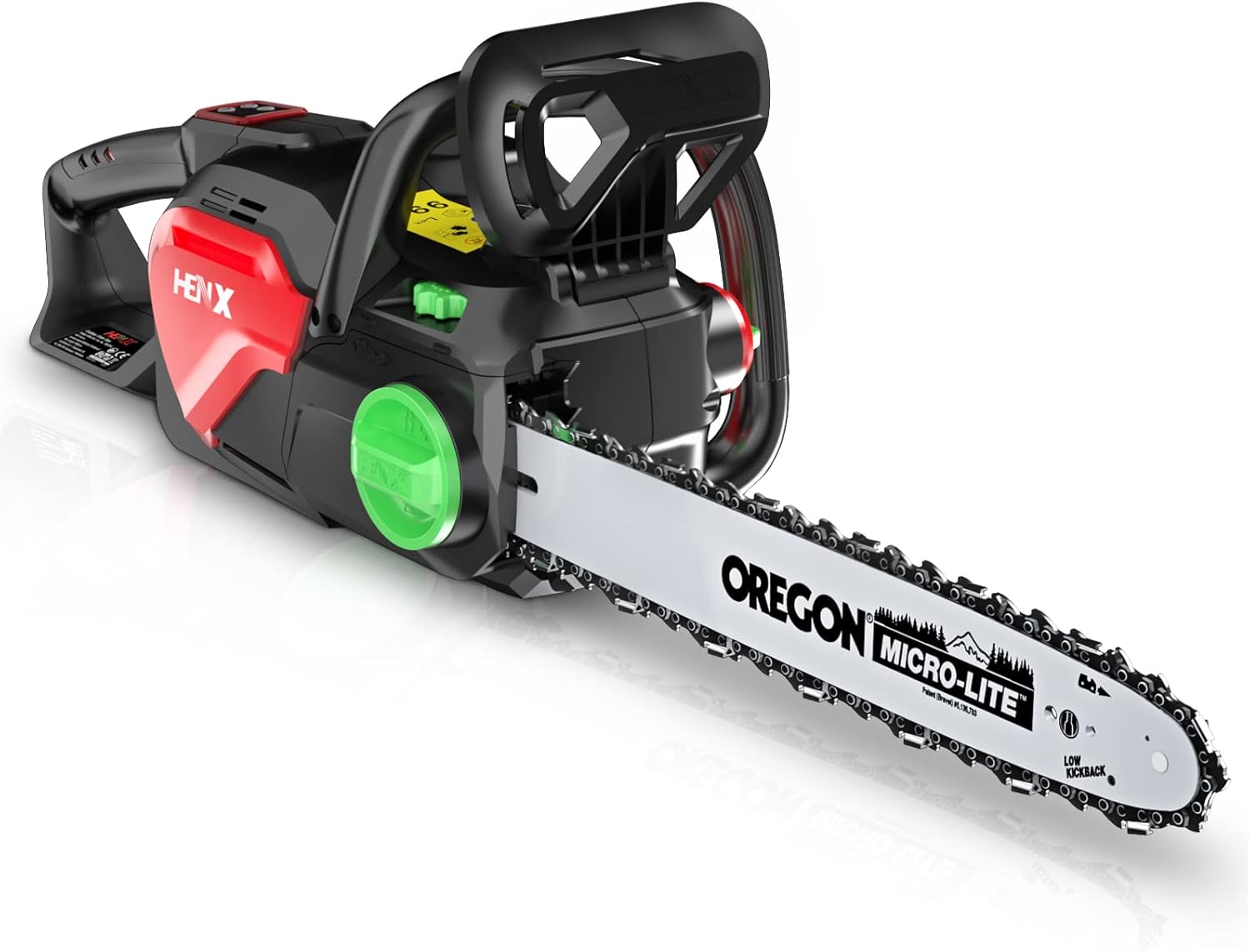 HENX 40V 16 Inch Cordless Chainsaw with Tool-less Chain Tension System, Chain Kickback Brake, Electric Chain Saw with Max Lithium-ion 5.0 AH Battery and Charger