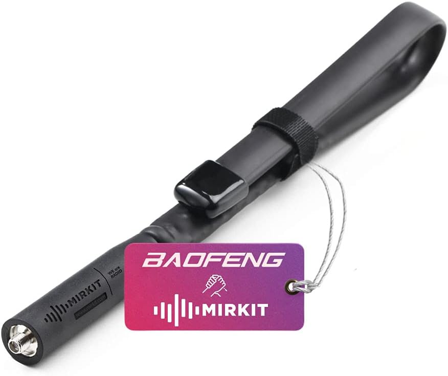 Mirkit Foldable Tactical Antenna 18.7 inch with SMA-Female Connector, Dual Band VHF/UHF (136-174MHz, 400-480MHz) for: UV-5R, UV-82, BF-F8HP, UV-5R V2+ Plus, BF-F9 V2+ Two Way Radios