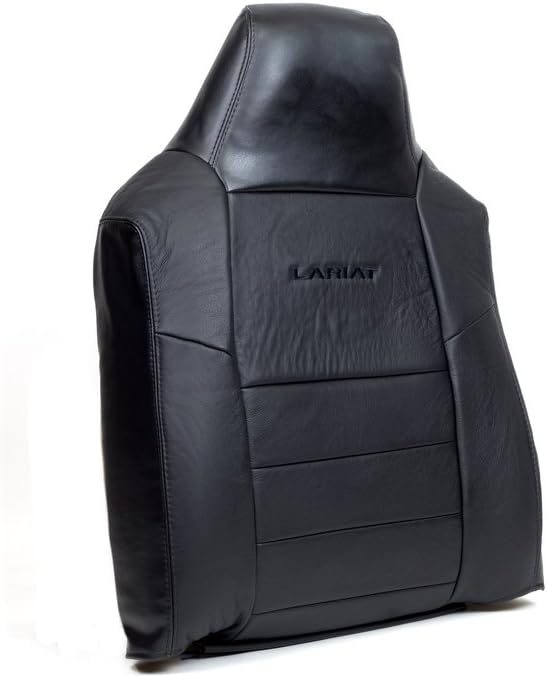 compatible with 2006 Ford F250 & F350 Lariat Driver Side Lean Back Leather Seat Cover In Black