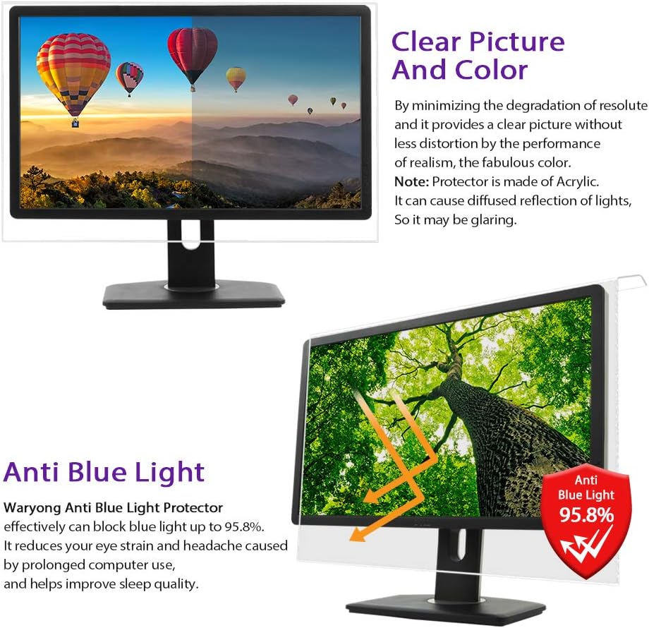 14 Inch Anti Blue Light Screen Filter for Laptop Screen Filter Hanger Type Easy Installation Eye Protection Anti Scratch Pack of 2