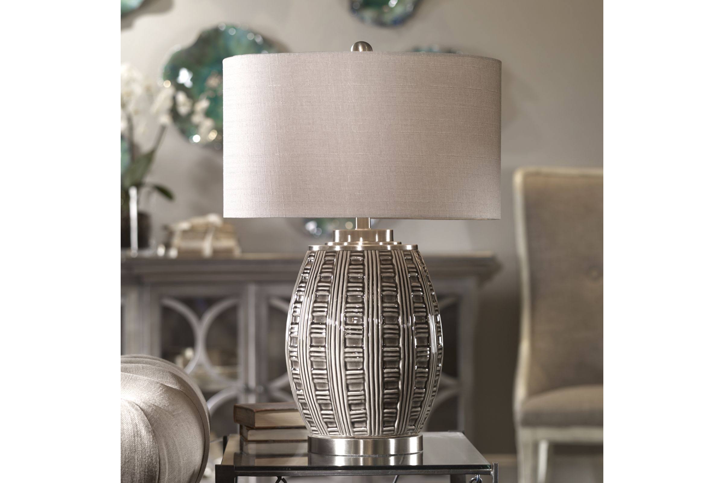Uttermost Aura Ash Black Glaze Lamp