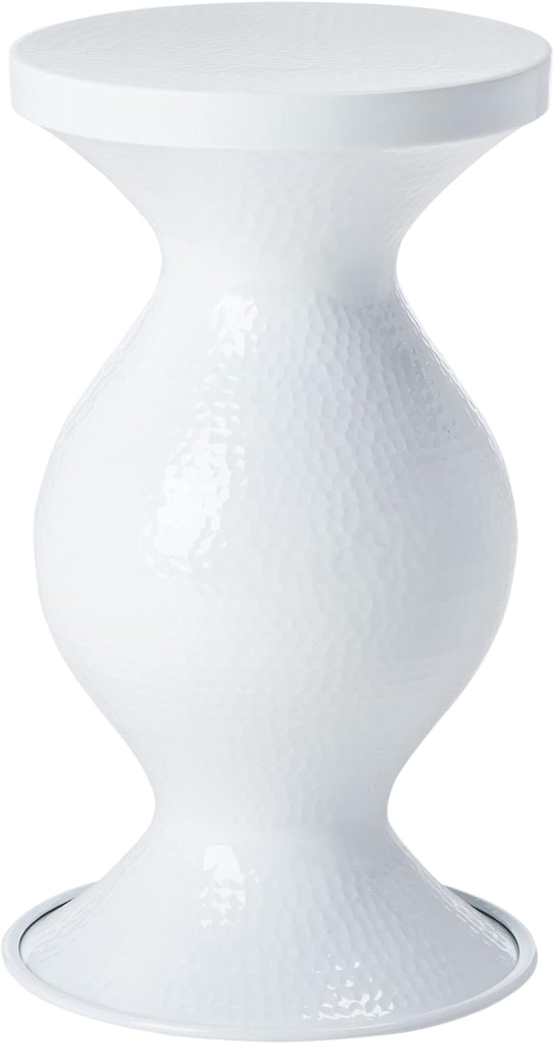 SAFAVIEH Home Collection Radium White Small Hammered Stool Accent Table FOX5505B