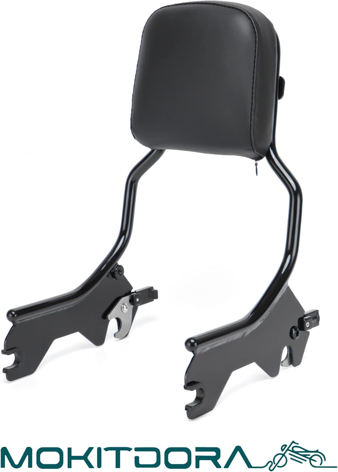 MoKitDora Detachable Softail Backrest Sissy Bar Upright with Pad for 2018-later FLDE FLHC FLHCS FLSL FXBB FXBBS FXST, Black