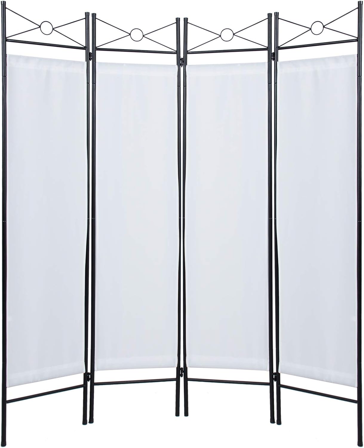 Best Choice Products 6ft 4-Panel Folding Privacy Screen Room Divider w/Steel Frame, White