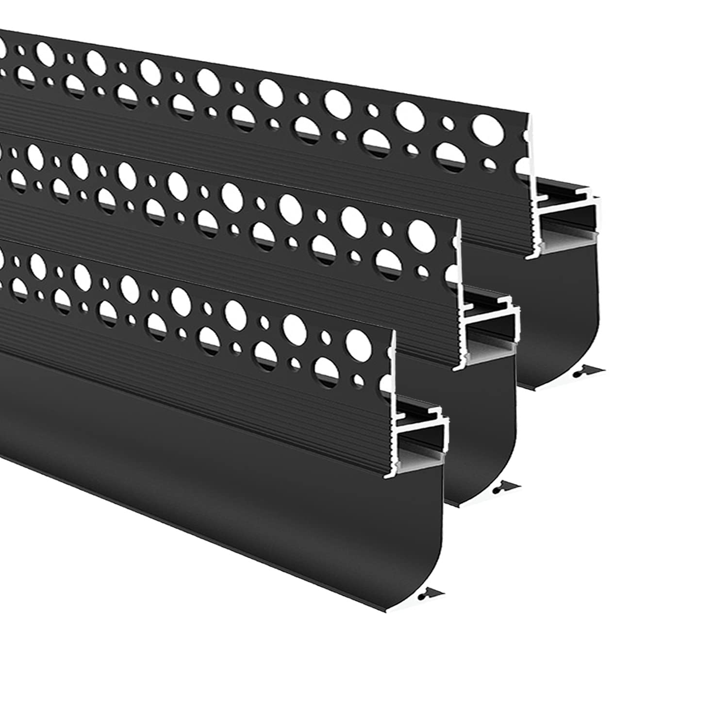 LED Aluminum Channel Skirting,3 x 2m Skirting LED Strip Light Aluminum Channel Profile Skirtingboard Baseboard Mood Lighting for Living Room Bedroom Kitchen Home Theater (3Pack 2M/6.6FT)