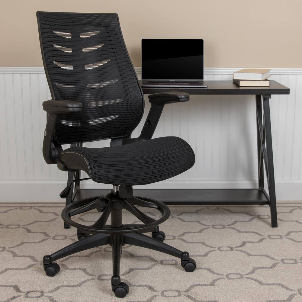 Carnegy Avenue Black Mesh Drafting Chair
