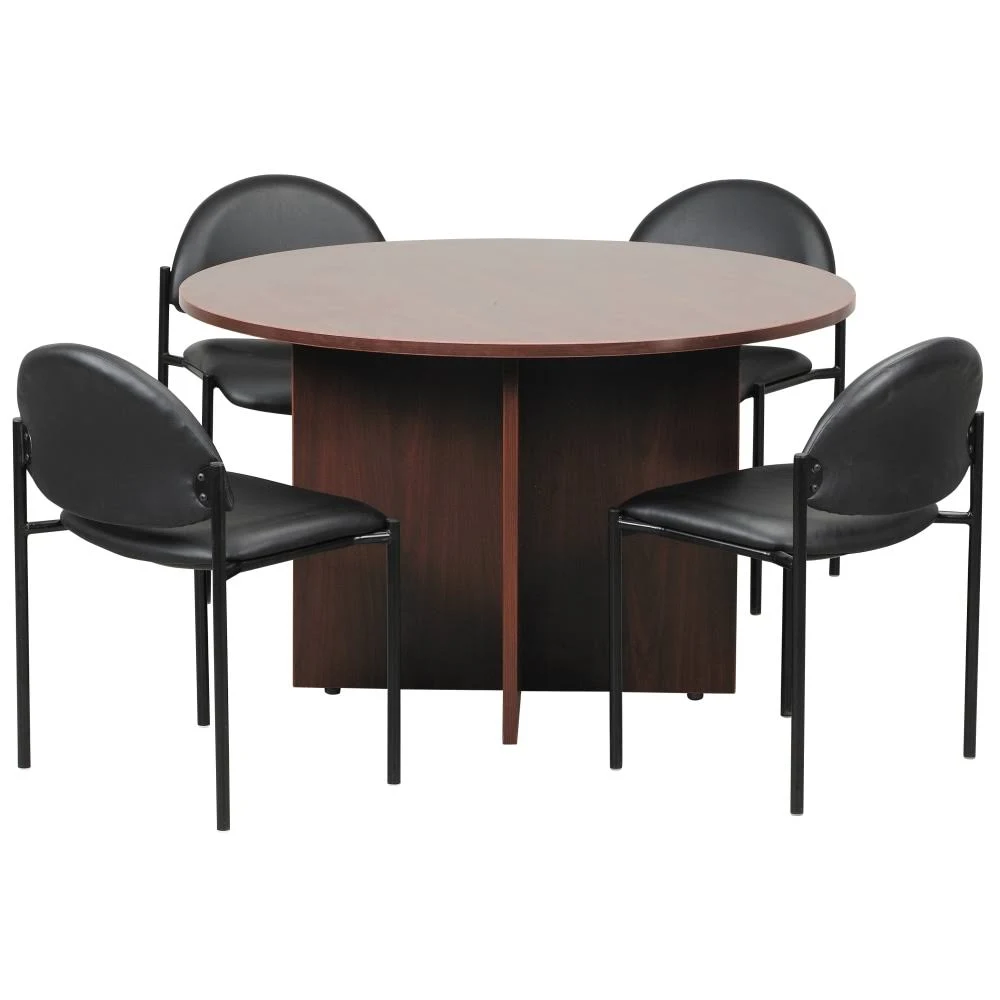 Boss 42 inch Conference Table and Stackable Chair Set Red