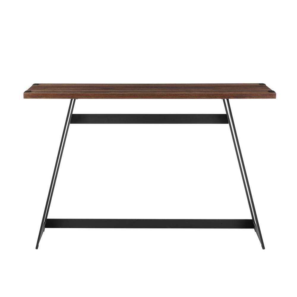 Walker Edison Furniture Company 46 in. Dark Walnut/Black Standard Rectangle Composite Console Table