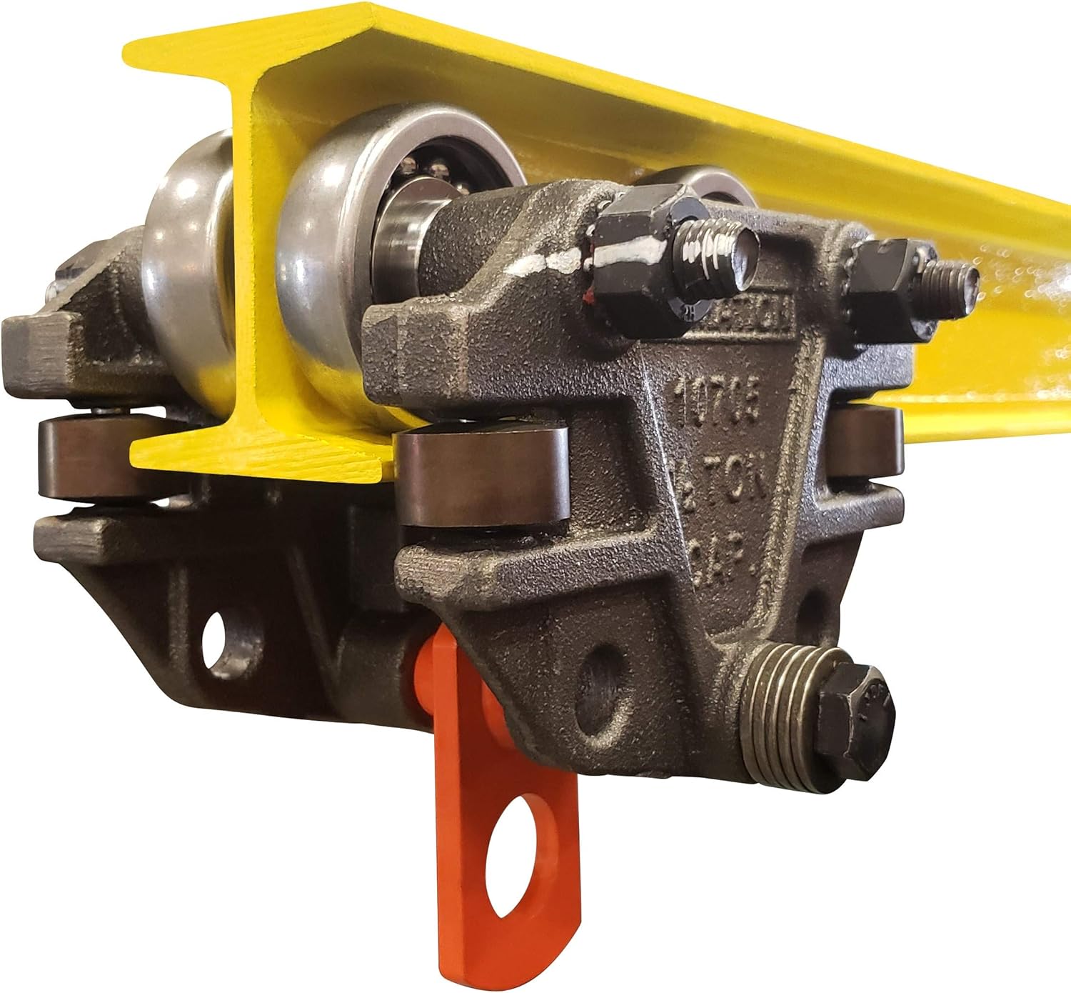 Heavy Duty 1,000 Pounds Capacity Beam Trolley with Side Guide Rollers