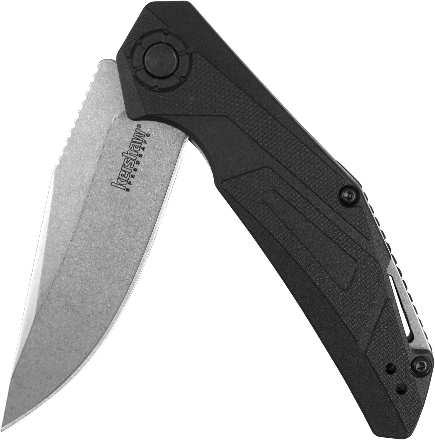 Kershaw Camshaft Folding Pocket Knife, 3-Inch Blade with SpeedSafe Assisted Opening, Liner Lock (1370), Black