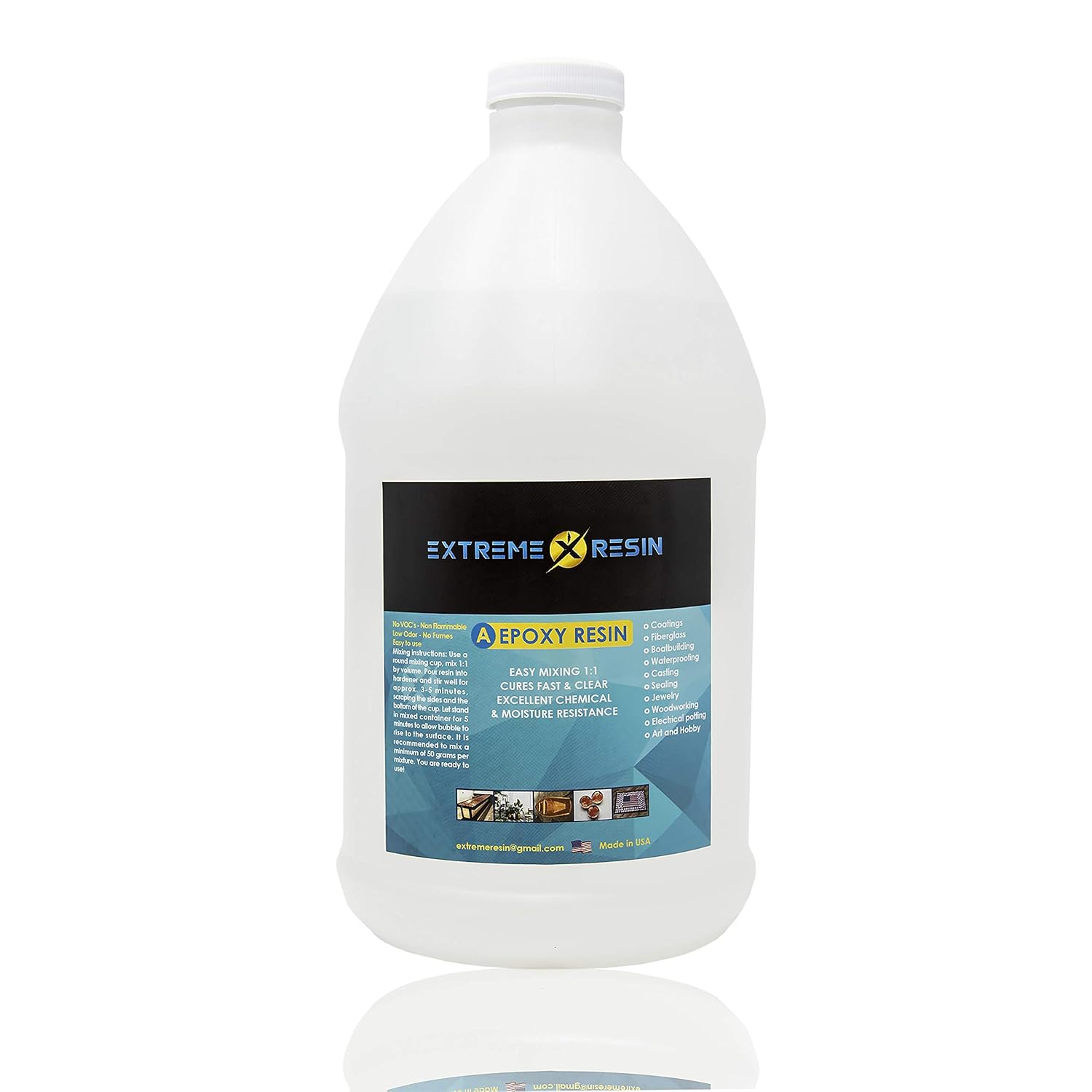 EXTREME RESIN Superior Clear Epoxy Resin Commercial Grade for General Use No VOC Self Leveling Non-Flammable 1 Gallon Kit 1:1 Pack of 2