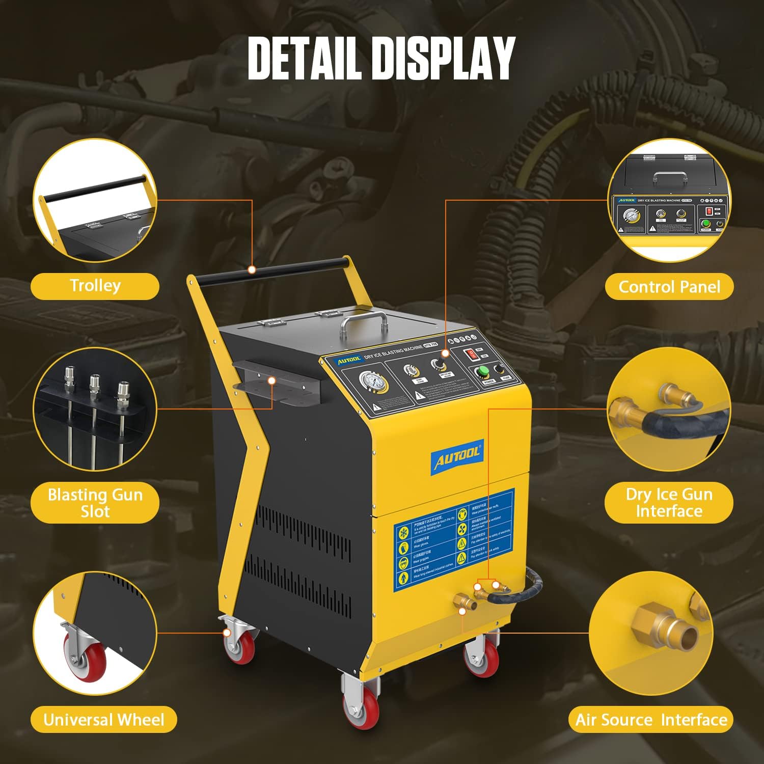 AUTOOL Dry Ice Cleaning Machine Blaster，Dry Ice Cleaning Machine for Cars，Dry Ice Blasting Cleaning Machine 110V/220V