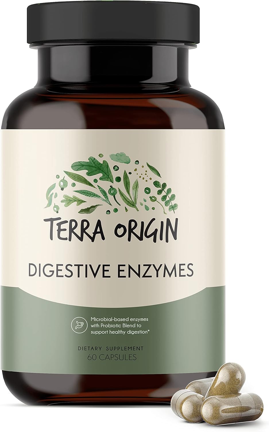 Terra Origin - Digestive Enzymes with Probiotics | Supports Healthy Digestion | Bromelain, Lactase, Amylase, Lipase | Made in The USA, Gluten-Free | 60 Servings Pack of 2