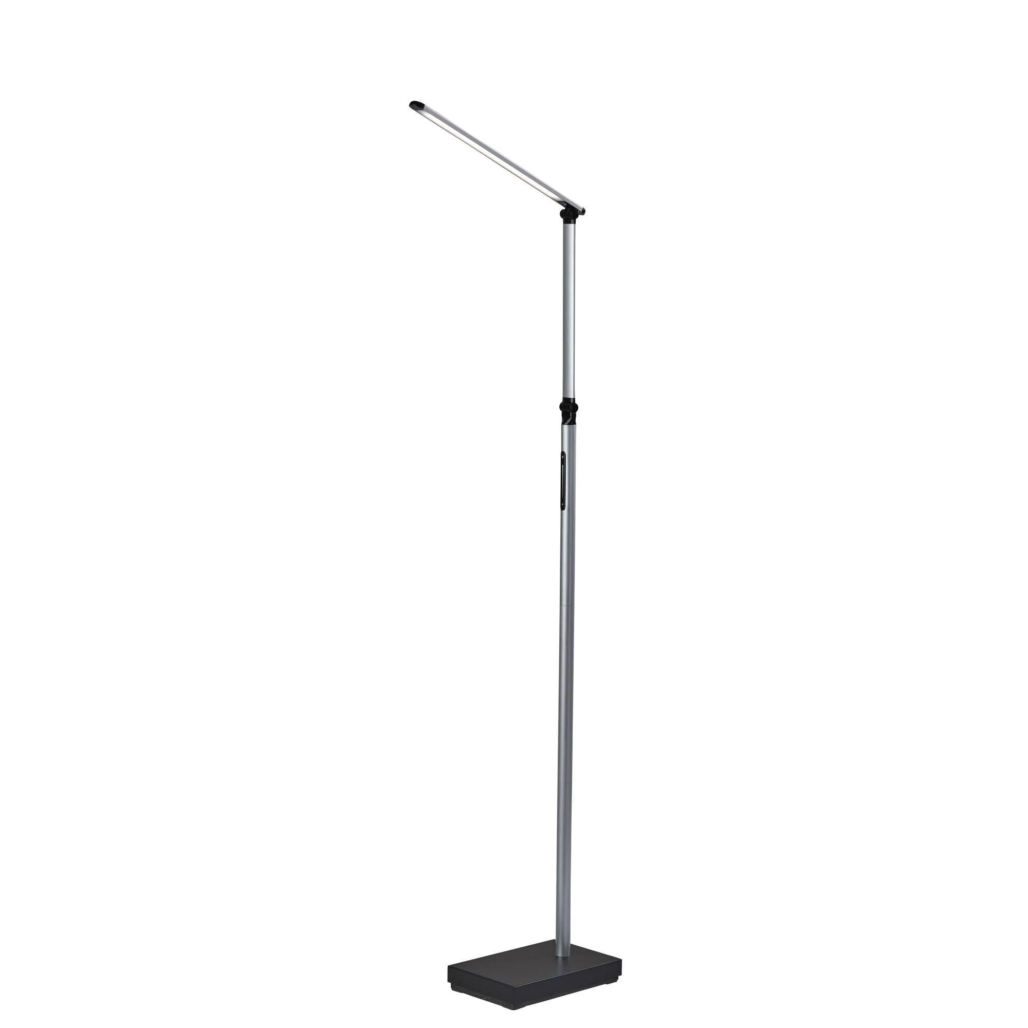 Adesso Lennox LED Multi-Function Floor Lamp - Black Silver-Tone