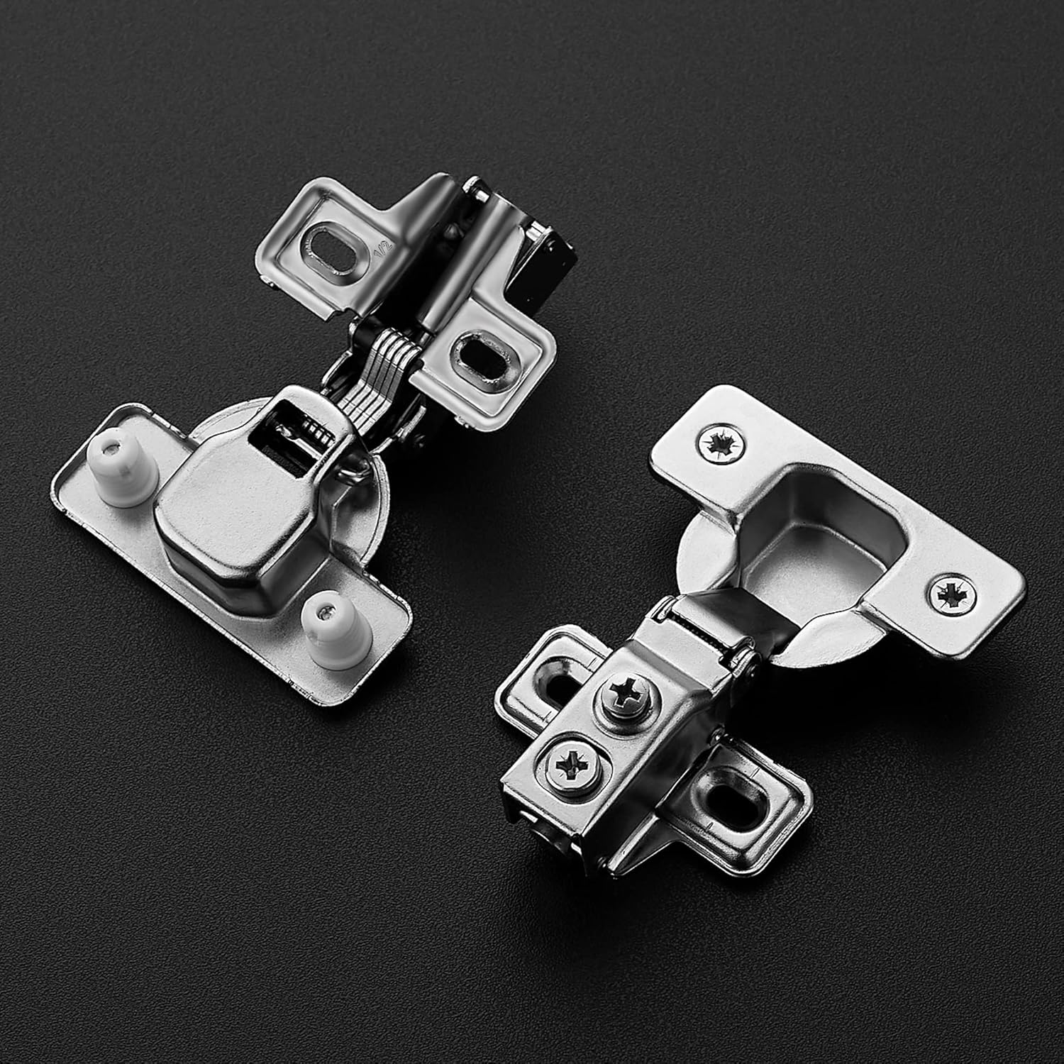 Ravinte 50 Pack Short Arm Cabinet Hinges for 1/2 Inch Overlay Kitchen Cabinet Door 105 Degree Opening Angle Soft Close Concealed Cabinet Hinges for Face Frame Overlay Cabinet Including Mounting Screws
