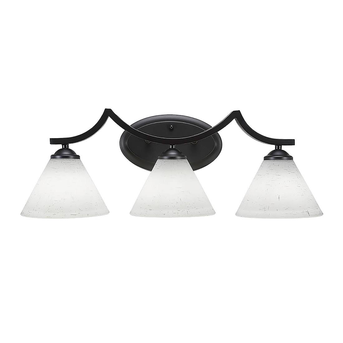 Toltec Lighting-553-MB-312-Zilo - Three Light Bath Bar Matte Black Finish with White Muslin Glass