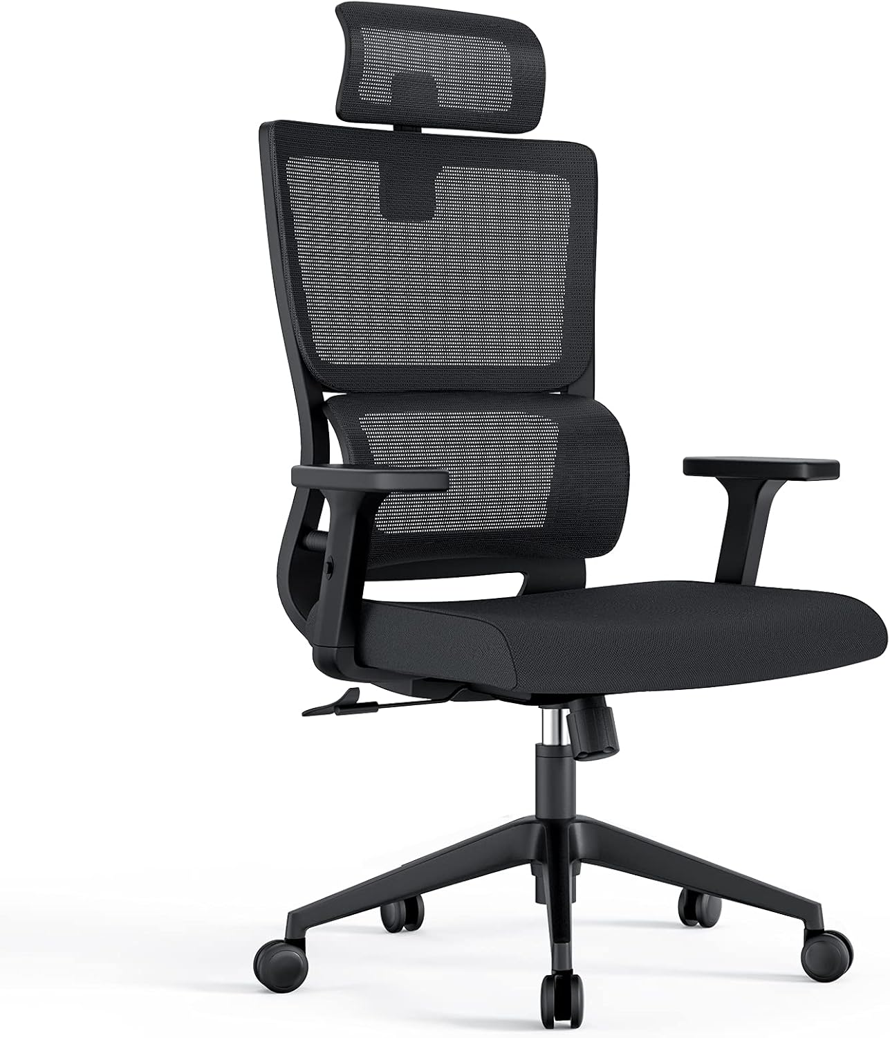 Ergonomic Office Chair with Upgraded Lumbar Support and Adjustable Armrest Headrest, Desk Chair with Mesh High Back, Home Office Desk Chair, Computer Chair, Rolling Chair